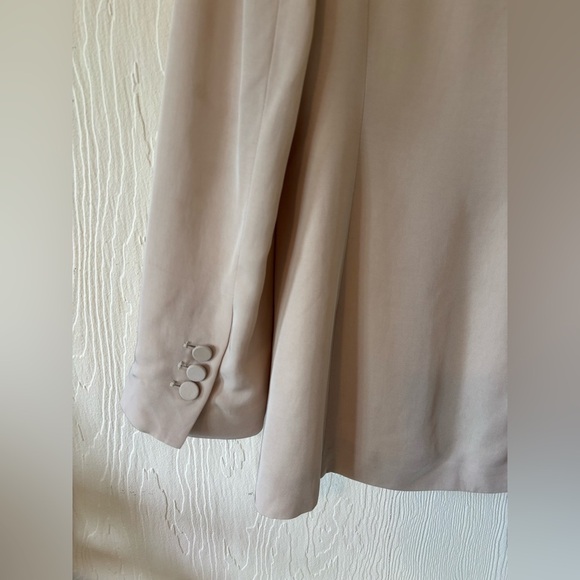 Zara Double Breasted Satin Effect Cream Tan Mink Blazer Suit Jacket Bridal - Picture 13 of 17